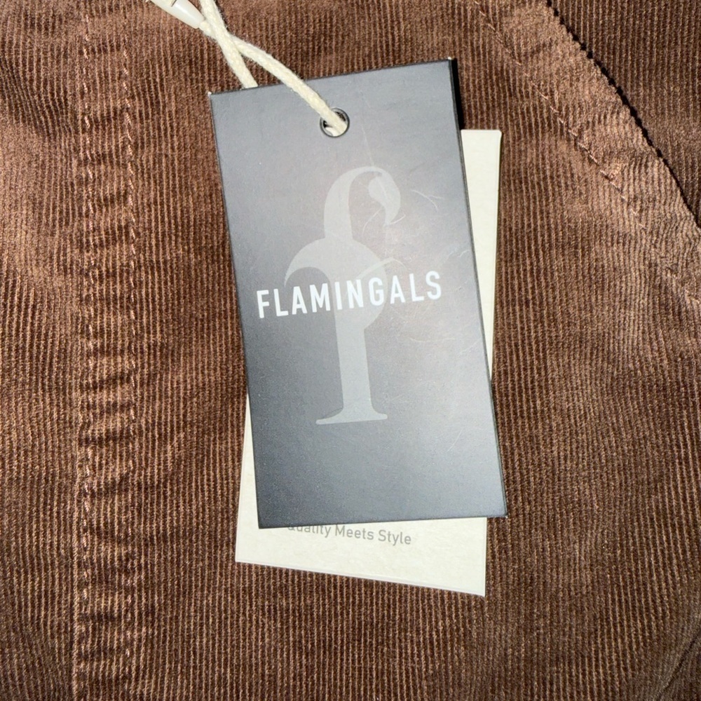 NWT Flaningals Women's Brown Corduroy Straight-Leg Pants Size L - Picture 7 of 8